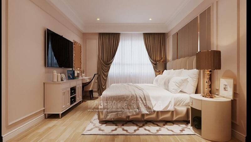 Trang trí phòng ngủ với kệ ti vi tân cổ điển độc đáo Trang trí nội thất chung cư
