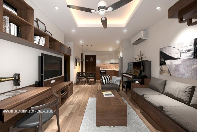 Mẫu thiết kế nội thất căn hộ Home City phong cách nội thất hiện đại trẻ trung và năng động Trang trí nội thất chung cư